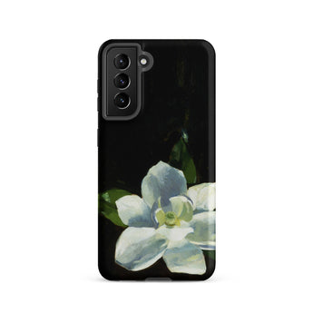 Magnolia - Charles Walter Stetson Phone Case Samsung Galaxy S21 / Matte Black Phone Case Painted White Magnolia Flower Green Stetson’s