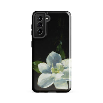 Magnolia - Charles Walter Stetson Phone Case Samsung Galaxy S21 Fe / Gloss Black Phone Case Painted White Magnolia Flower Green Stetson’s