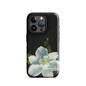 Magnolia - Charles Walter Stetson Phone Case Iphone 15 Pro / Gloss Black Phone Case Painted White Magnolia Flower Green Stetson’s Magnolia,