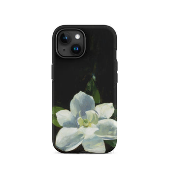Magnolia - Charles Walter Stetson Phone Case Iphone 15 / Matte Black Phone Case Painted White Flower Green Leaves Stetson’s Magnolia,