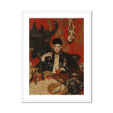 Magnus - Gay Vampire Prince Art Print, Dramatic Portrait Painting Red Black Color Scheme Figure