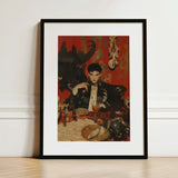 Magnus - Gay Vampire Prince Art Print / Canvas Black-framed Stylized Illustration Man Ornate Attire, Vampiric Embodiment, Queer Aristocracy