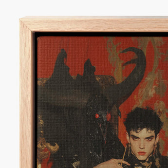 Framed Artwork Dark Stylized Figure Red Eyes Textured Gay Vampire Prince, Vampiric Embodiment, Queer Aristocracy