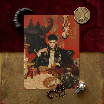 Magnus - Gay Vampire Prince Art Print / Canvas Rectangular Vividly Colored Illustration Gothic-themed Portrait Man Ornate Gay Vampire