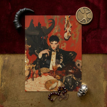Magnus - Gay Vampire Prince Art Print / Canvas Rectangular Vividly Colored Illustration Gothic-themed Portrait Man Ornate, Vampiric