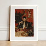 Magnus - Gay Vampire Prince Art Print / Canvas White-framed Art Print Stylized Portrait Man Ornate Black Gay Vampire Prince, Vampiric