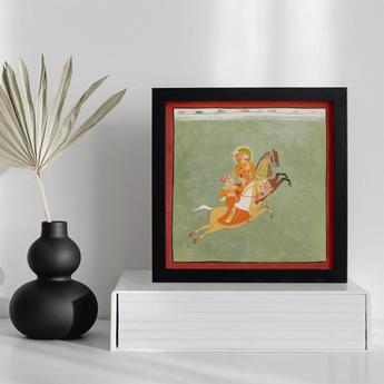 Maharana Ari Singh of Mewar Riding with a Companion Art Print / Canvas, Maharana Ari Singh, Maharana Ari, Ari Singh, Flat Mineral Ground,