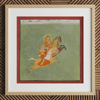 Maharana Ari Singh of Mewar Riding with a Companion Art Print / Canvas, Maharana Ari Singh, Maharana Ari, Ari Singh, Flat Mineral Ground,