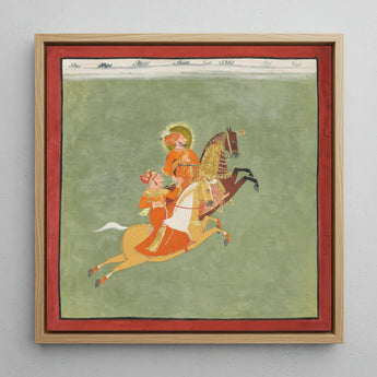 Maharana Ari Singh of Mewar Riding with a Companion Art Print / Canvas, Maharana Ari Singh, Maharana Ari, Ari Singh, Flat Mineral Ground,
