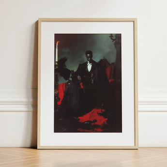 Maharet - Gay Black Vampire Art Print / Canvas, 12x16’’ / 31x41cm / Natural Frame / Matboard, Posters Prints & Visual Artwork, Toby Leon