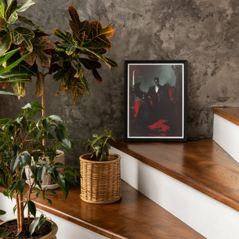 Maharet - Gay Black Vampire Art Print / Canvas Framed Artwork Figure Dark Suit Red Accents, Prints
