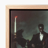 Framed Canvas Print Moody Portrait Man Formal Attire Gay Black Vampire, Art