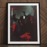 Maharet - Gay Black Vampire Art Print / Canvas Black-framed Dramatic Portrait Man Dark Formal, Prints