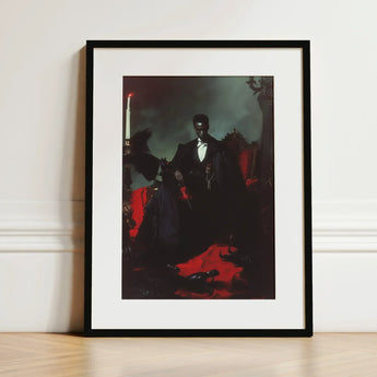 Maharet - Gay Black Vampire Art Print / Canvas Black-framed Dramatic Portrait Man Formal Attire, Prints