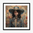 Mahsuri - Lesbian Japanese Cowgirl Art Print, Framed Portrait Woman Cowboy Hat