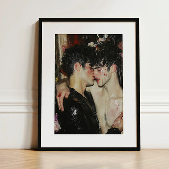 Makeup - Neo-baroque Gay Male Couple Art Print / Canvas Black-framed Romantic Painterly Depiction Two Figures, Prints