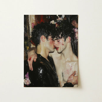 Makeup - Neo-baroque Gay Male Couple Art Print / Canvas Rectangular Dramatic Painterly Depiction Two Men, Prints