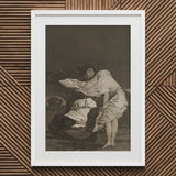 Mala Noche - Francisco De Goya Art Print / Canvas Framed Goya’s Disasters War Series Figures Garments, Suffocating Dark Prints
