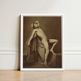 Male Figure in Repose - Gaudenzio Marconi Fine Art Print / Canvas Sepia-toned Framed Classical Nude Posed, Thigh Curves, Sunlit Ruin Prints