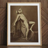 Figura masculina en reposo - Impresión de bellas artes de Gaudenzio Marconi / Lienzo, 24x32’’ / 61x81cm / Marco natural / Paspartú, Pósters, impresiones y arte visual