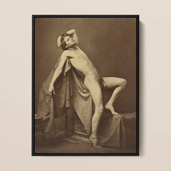 Figura masculina en reposo - Impresión de bellas artes de Gaudenzio Marconi / Lienzo, 12x16’’ / 31x41cm / Marco negro, Pósters, impresiones y obra de arte visual, Toby
