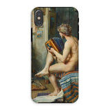 Male Nude with Accordion - Julien Renevier Iphone Case Xs / Matte Phone Case Classical Nude Painting Julien Renevier, Renevier Iphone Case,