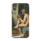 Male Nude with Accordion - Julien Renevier Iphone Case Xs Max / Matte Phone Case Classical Nude Painting Julien Renevier, Renevier Iphone