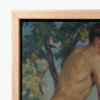 Male Nude Against Background of Orchard - Weiss Wojciech Art Print / Canvas Light Wood-framed Painting Figure Trees Stages, Body Ripened