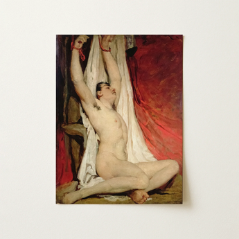 Male Nude Arms Upstretched - William Etty Art Print / Canvas, 12x16’’ / 31x41cm / Unframed / no Border, Posters Prints & Visual Artwork,