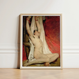 Male Nude Arms Upstretched - William Etty Art Print / Canvas Framed Reproduction Classical Painting Figure Gay, Powerful Tableau Prints