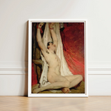 Male Nude Arms Upstretched - William Etty Art Print / Canvas Framed Reproduction Classical Painting Figure Dynamic Gay, Powerful Tableau