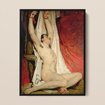 Male Nude Arms Upstretched - William Etty Art Print / Canvas Black-framed Reproduction Painting Lovers John Singer Sargent Gay, Powerful
