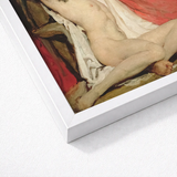 Male Nude Arms Upstretched - William Etty Art Print / Canvas Framed Reproduction Classical Painting Figure Draped Red Gay, Powerful Tableau