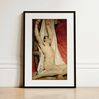 Male Nude Arms Upstretched - William Etty Art Print / Canvas, William Etty Gay, Gay Art Print, Powerful Tableau