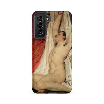 Male Nude Arms Upstretched - William Etty Phone Case Samsung Galaxy S21 Fe / Matte Phone Case Classical Painting Nude Male Figure Arms Fine