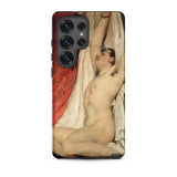Male Nude Arms Upstretched - William Etty Phone Case Samsung Galaxy S25 Ultra / Matte Phone Case Classical Painting Nude Male Figure Arms