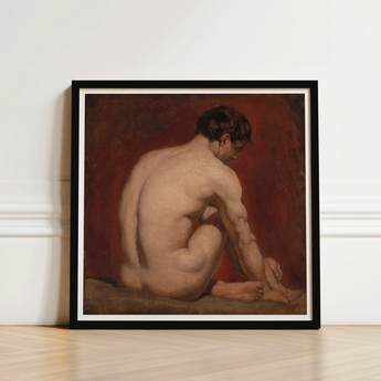 Black-framed Art Print Classical Nude Male Figure Earthy William Etty’s, Etty Gay