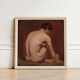 Framed Painting Nude Male Figure Pose Deep Red William Etty’s, Etty Gay, Art