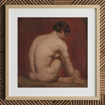 Male Nude from the Back - William Etty Art Print / Canvas Framed Oil Painting Figure Seated Pose Etty’s, Gay, Prints