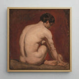 Male Nude from the Back - William Etty Art Print / Canvas Square-framed Oil Painting Figure Pose Deep Etty’s, Gay, Prints