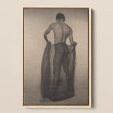 Male Nude Draped in Vetti - Lionel Wendt Queer Art Print / Canvas, 12x18’’ / 31x46cm / Natural Frame, Posters Prints & Visual Artwork, Toby