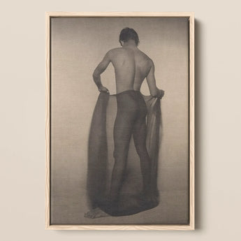 Male Nude Draped in Vetti - Lionel Wendt Queer Art Print / Canvas, 12x18’’ / 31x46cm / Natural Frame, Posters Prints & Visual Artwork, Toby