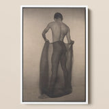 Male Nude Draped in Vetti - Lionel Wendt Queer Art Print / Canvas, 12x18’’ / 31x46cm / White Frame, Posters Prints & Visual Artwork, Toby