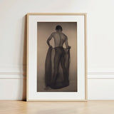 Male Nude Draped in Vetti - Lionel Wendt Queer Art Print / Canvas Minimalist Wooden-framed Sepia-toned Photograph Muscular Man, Cultural