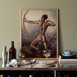 Desnudo masculino con arco tensado - Lámina artística de H. Willard Ortlip / Lienzo, Pósters, impresiones y obra de arte visual, Toby Leon