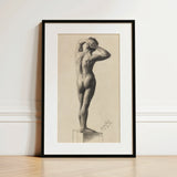 Male Nude - Gustav Klimt Fine Art Print / Canvas, 12x18’’ / 31x46cm / Black Frame / Matboard, Posters Prints & Visual Artwork, Toby Leon