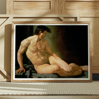 Male Nude - Joseph Galvan Fine Art Print / Canvas Wooden Framed Classical, Umber Shadow Prints