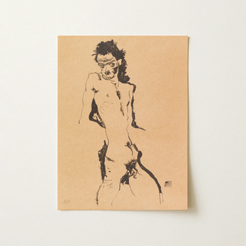 Male Nude Lithograph - Egon Schiele Art Print / Canvas, 12x16’’ / 31x41cm / Unframed / no Border, Posters Prints & Visual Artwork, Toby Leon