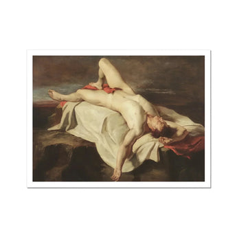Male Nude Lying on a Shroud Rocks - William Etty Fine Art Print / Canvas Classical Painting Nude Man William Etty Fine, Fine Art, Art Print