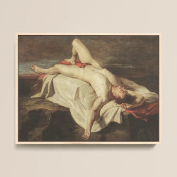 Male Nude Lying on a Shroud on Rocks - William Etty Fine Art Print / Canvas, William Etty Fine, Etty Fine Art, Fine Art Print